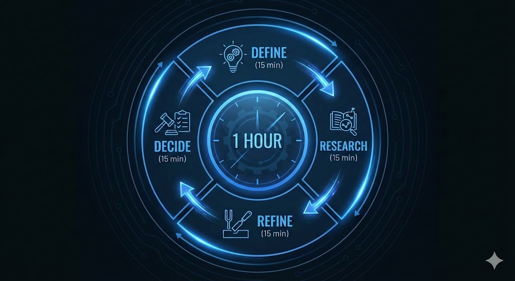 15-Minute Sprint Cycle - Define, Research, Refine, Decide